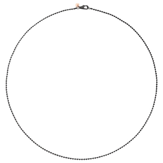 COLLANE DODO MOD. DCB7004BOLLIPVDMX50 black beaded necklace on white background