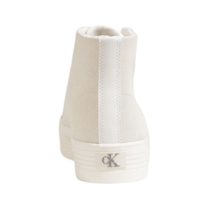 Calvin Klein Jeans Beige Suede Leather Platform Sneakers