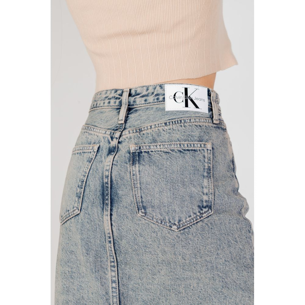 Calvin Klein Jeans Blue Cotton Long Skirt