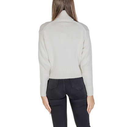 Calvin Klein Jeans Cream Cotton Turtleneck