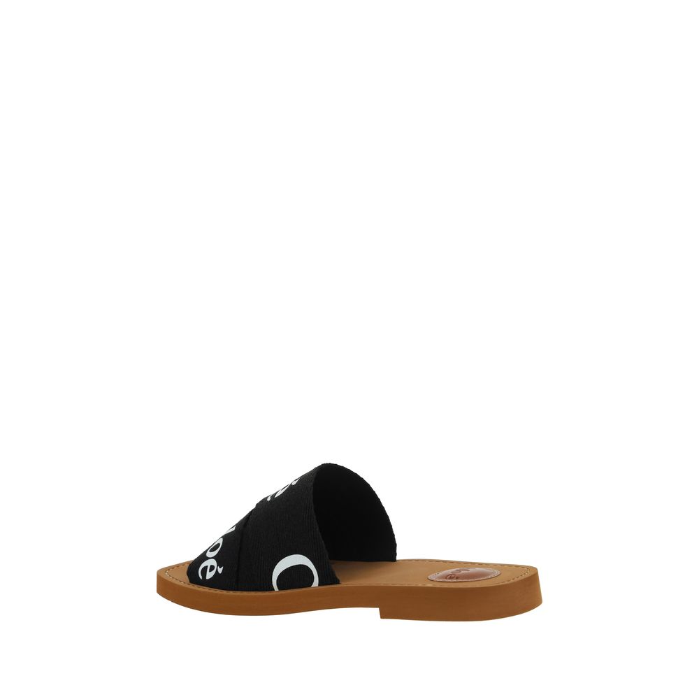 Chloé Black Rubber Sandals