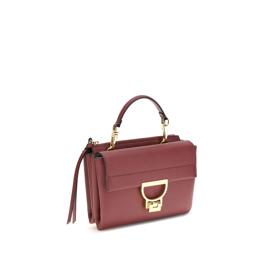 Coccinelle Multicolor Calf Leather Bos Taurus Shoulder Bag with gold accents and detachable strap on a white background.