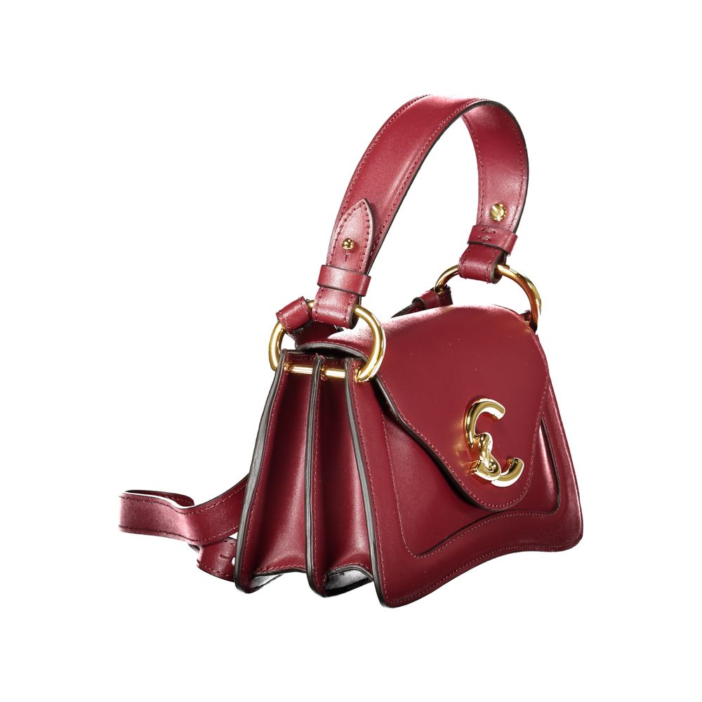 Coccinelle Red Leather Women Handbag with adjustable strap, showcasing Italian craftsmanship and chic design.