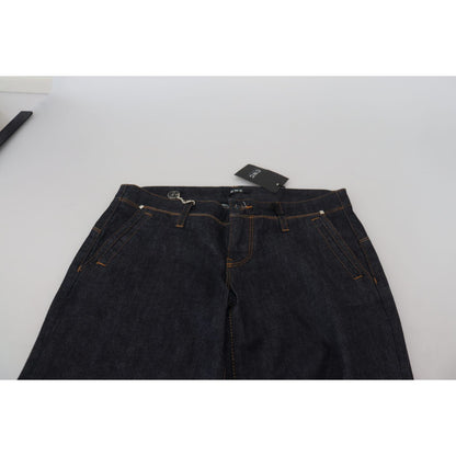 Costume National Blue Low Waist Straight Denim Pants Jeans