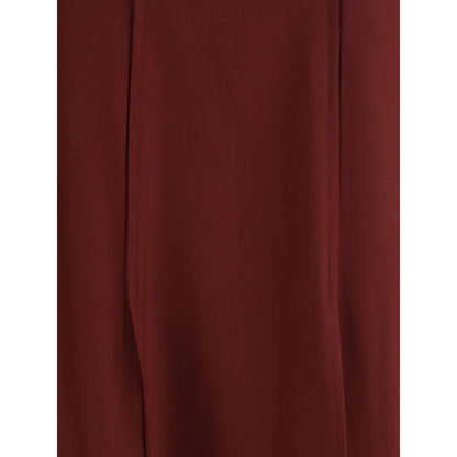 Crida Milano Bordeaux Wool Midi Skirt with central pleats for elegance.