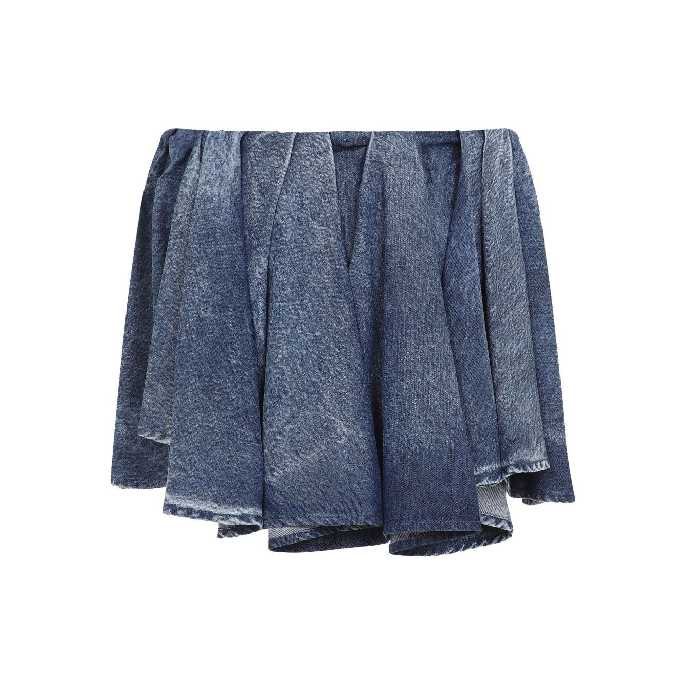 Diesel Asymmetric Mini Skirt in Blue