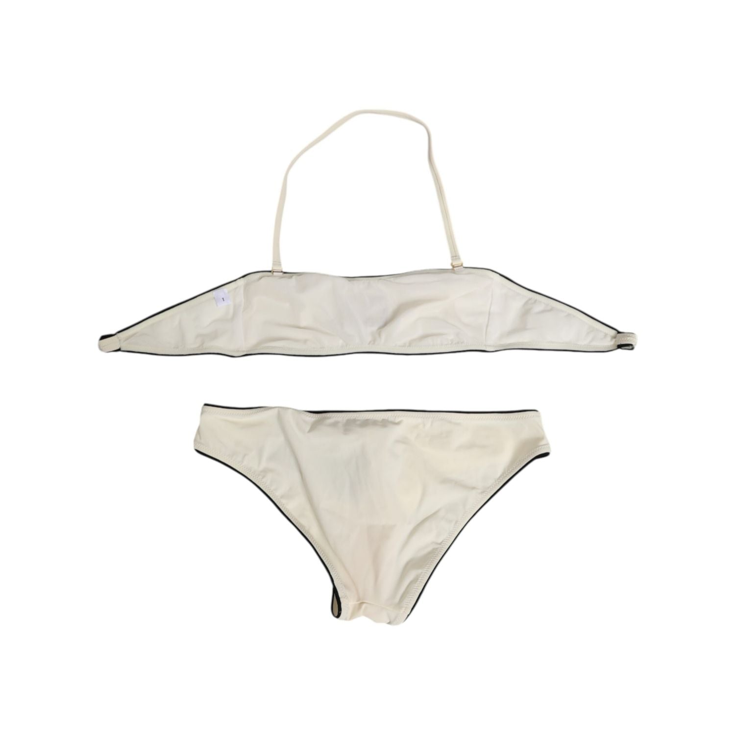 Dolce & Gabbana Beige Logo Swimsuit 2 Piece Top Bottom Swimwear