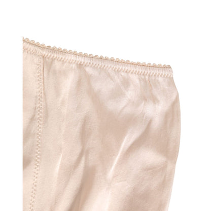 Dolce & Gabbana Beige Rosato Silk Satin High Waist Underwear