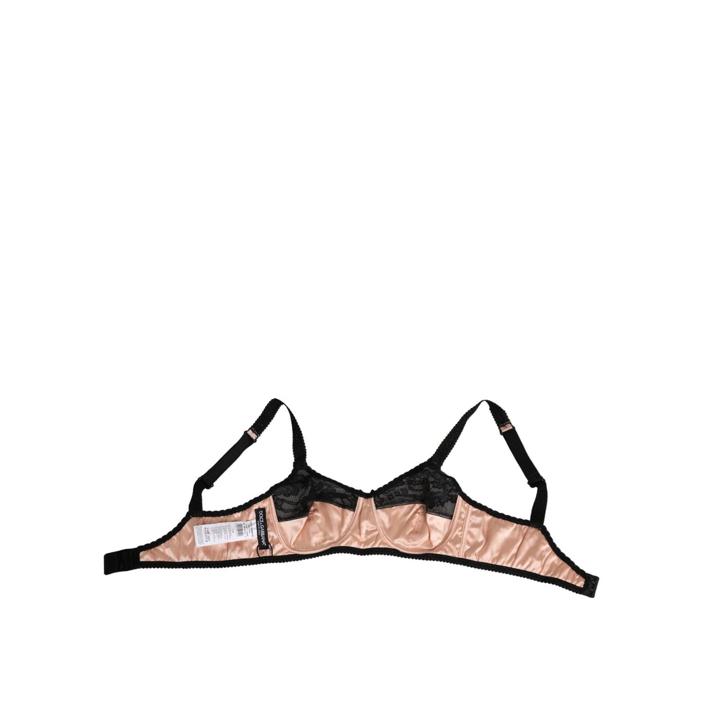 Dolce & Gabbana Beige Silk Heart Print Soft Cup Bra Underwear, Italian-crafted luxury with heart print and satin finish.