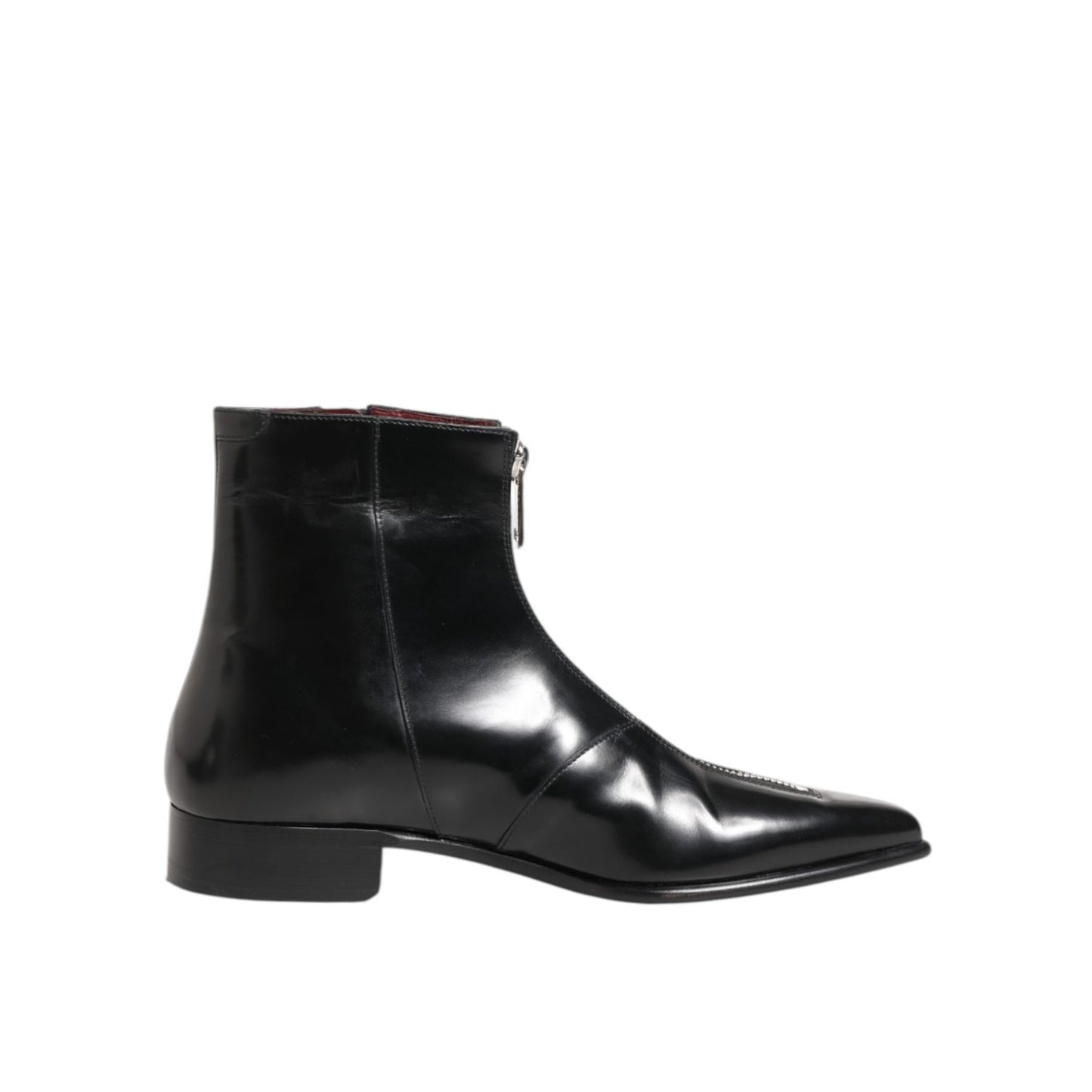Dolce & Gabbana Black Calfskin Leather Men SHORT Boots Shoes