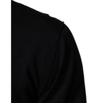 Close-up of Dolce & Gabbana Black Cashmere Knit V-Neck Pullover Sweater showcasing luxurious fabric detail.