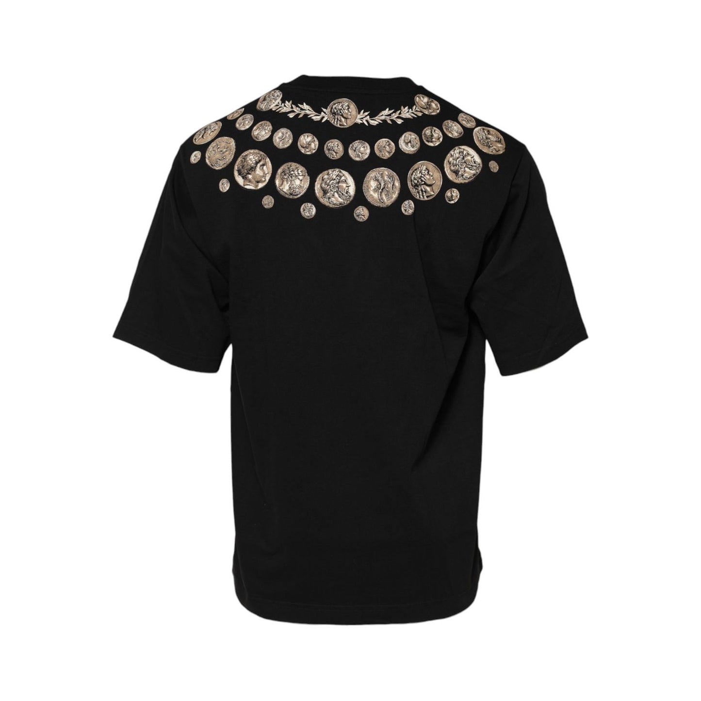 Dolce & Gabbana Black Coin Print Cotton Crew Neck T-shirt