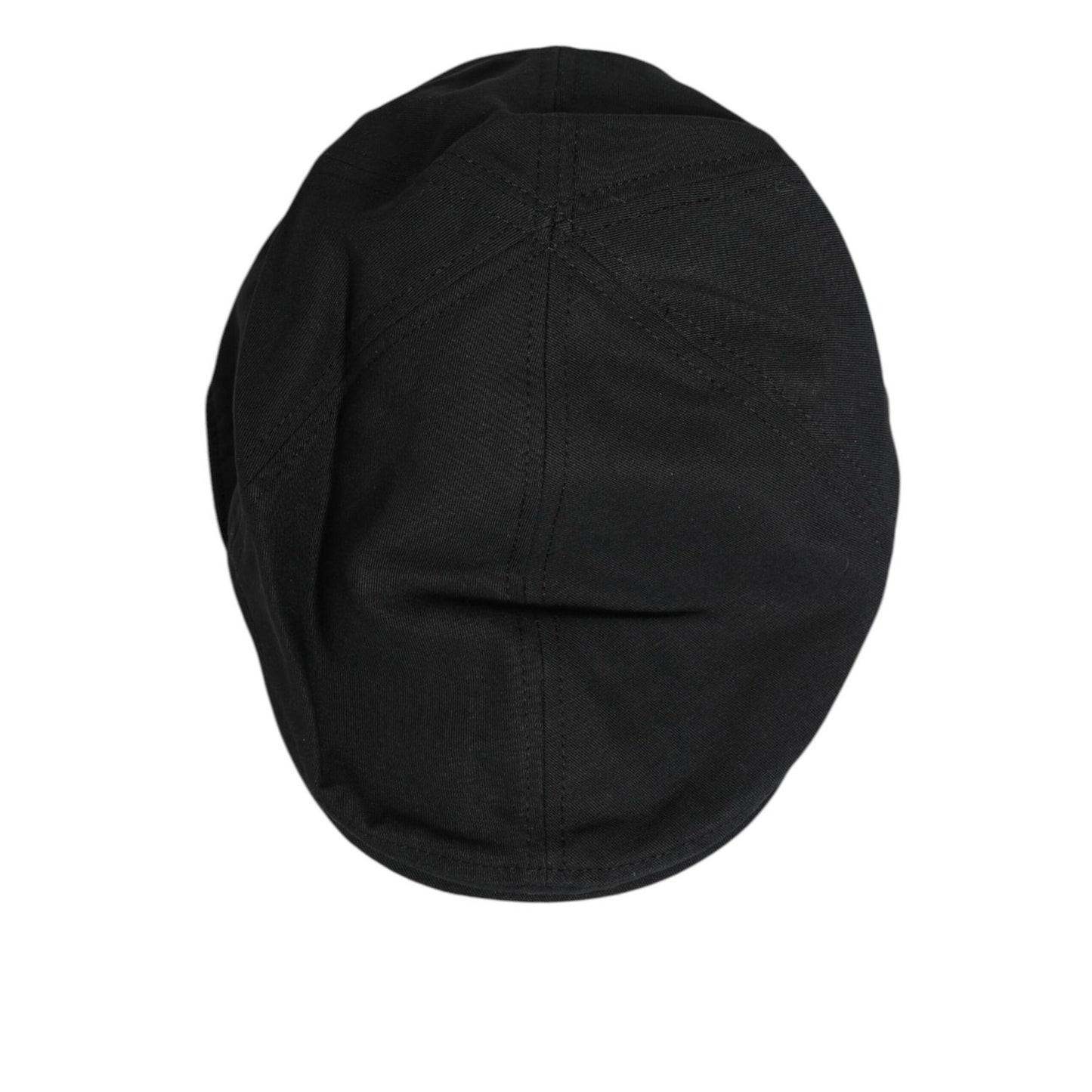 Dolce & Gabbana Black Cotton Blend Newsboy Men Cloth Cap Hat