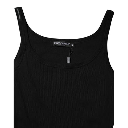 Dolce & Gabbana Black Cotton Sleeveless Women Tank Top
