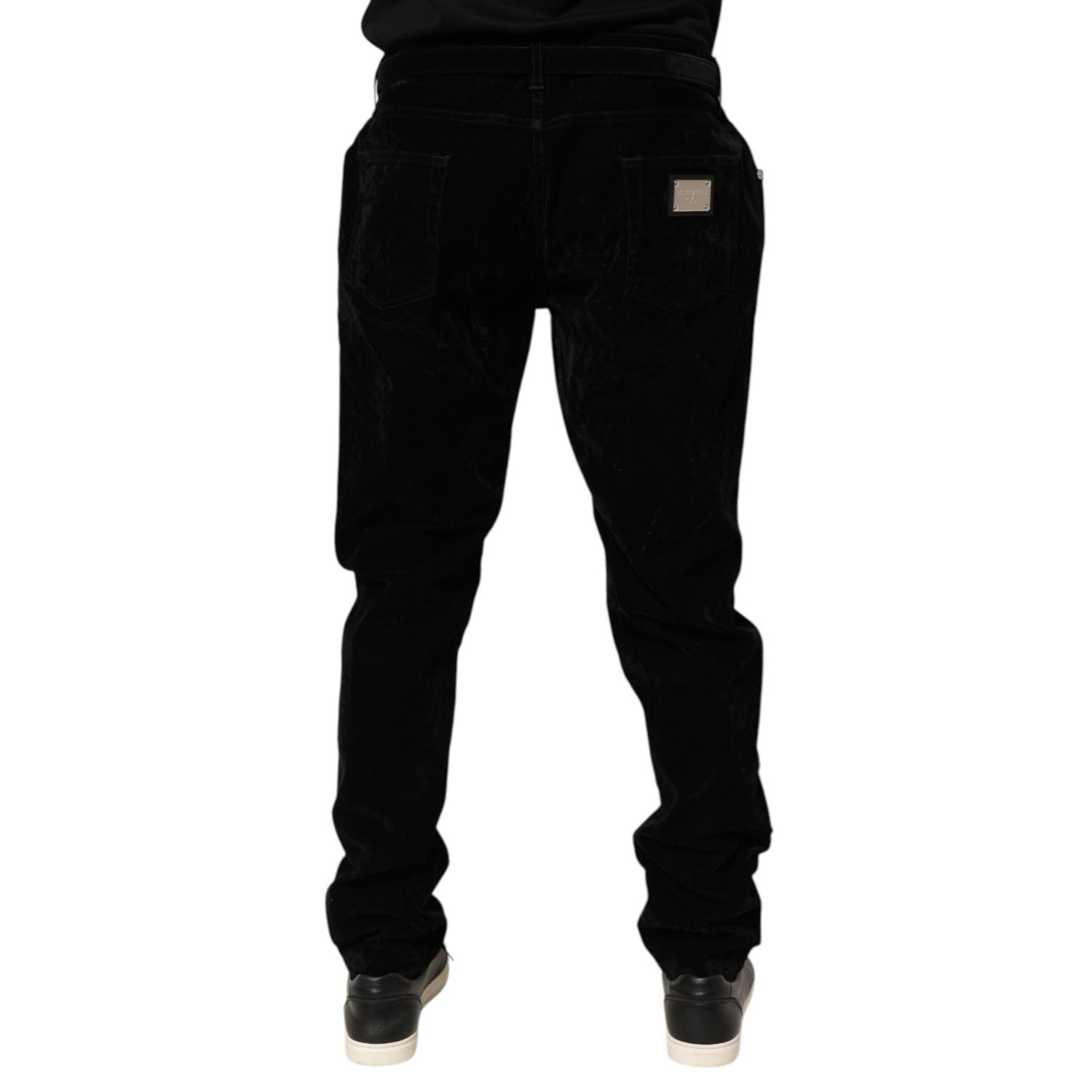 Dolce & Gabbana Black Cotton Slim Fit Denim Trouser Jeans