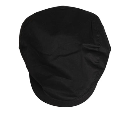 Dolce & Gabbana Black Cotton Stretch Newsboy Cloth Capello Hat