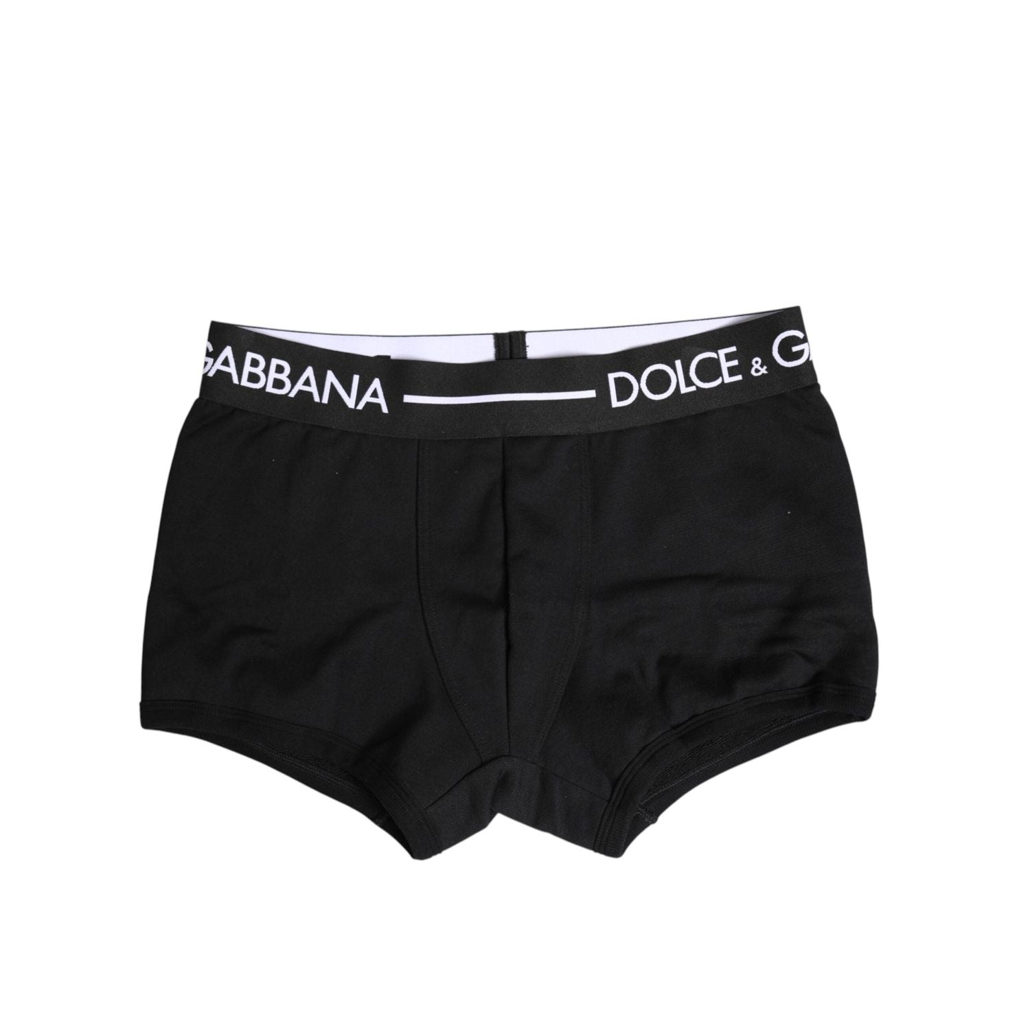 Dolce & Gabbana Black Cotton Stretch Regular Boxer Underwear