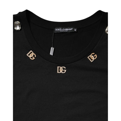 Dolce & Gabbana Black DG Embellished Sleeveless Tank Top