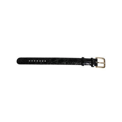 Dolce & Gabbana Black Exotic Leather Gold Tone Metal Buckle Armband