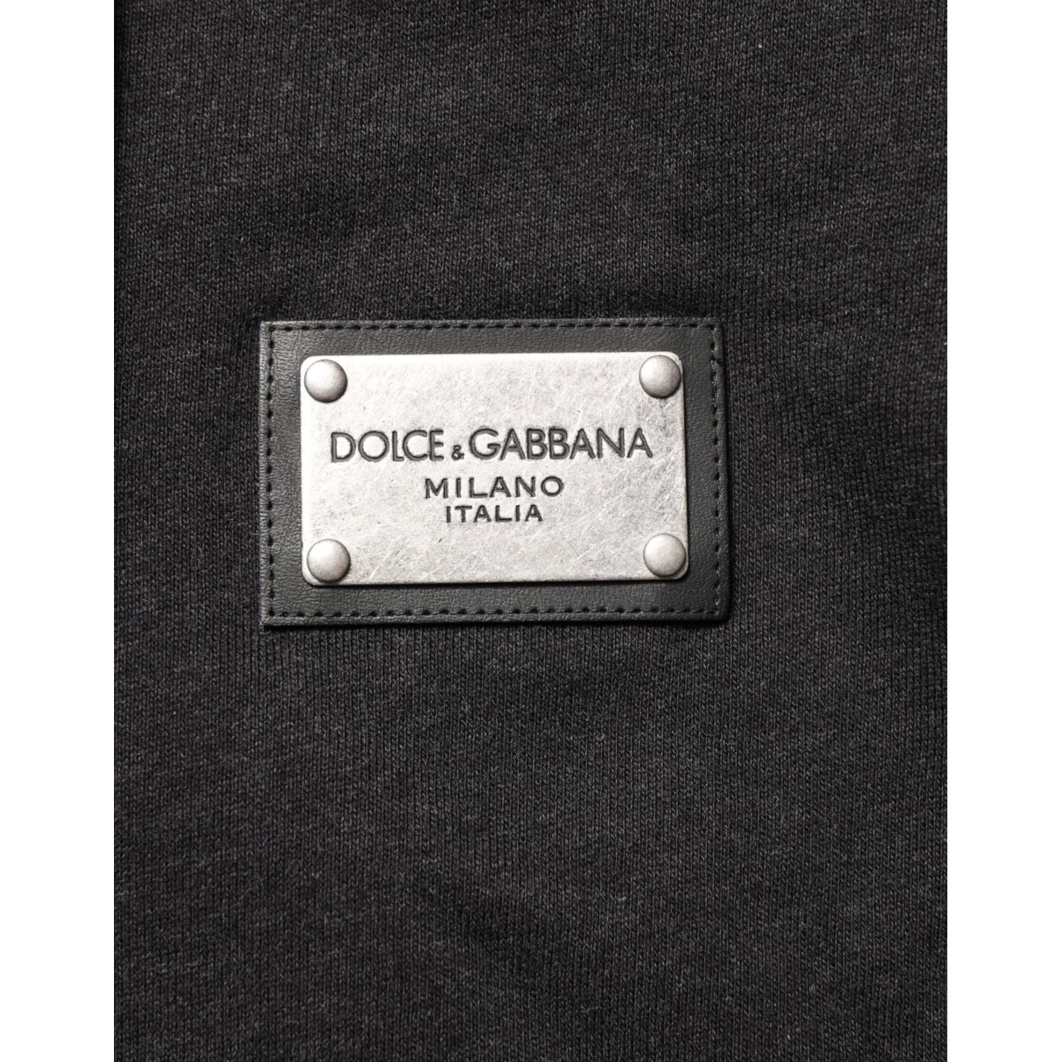 Dolce & Gabbana Black Logo FullZip Hooded Sweatshirt Sweater