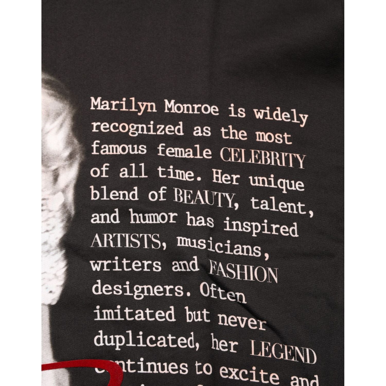 Dolce & Gabbana Black Marilyn Monroe Cotton Crew Neck T-shirt