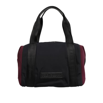 Dolce & Gabbana Black Maroon Hand Shoulder Duffel Travel Bag