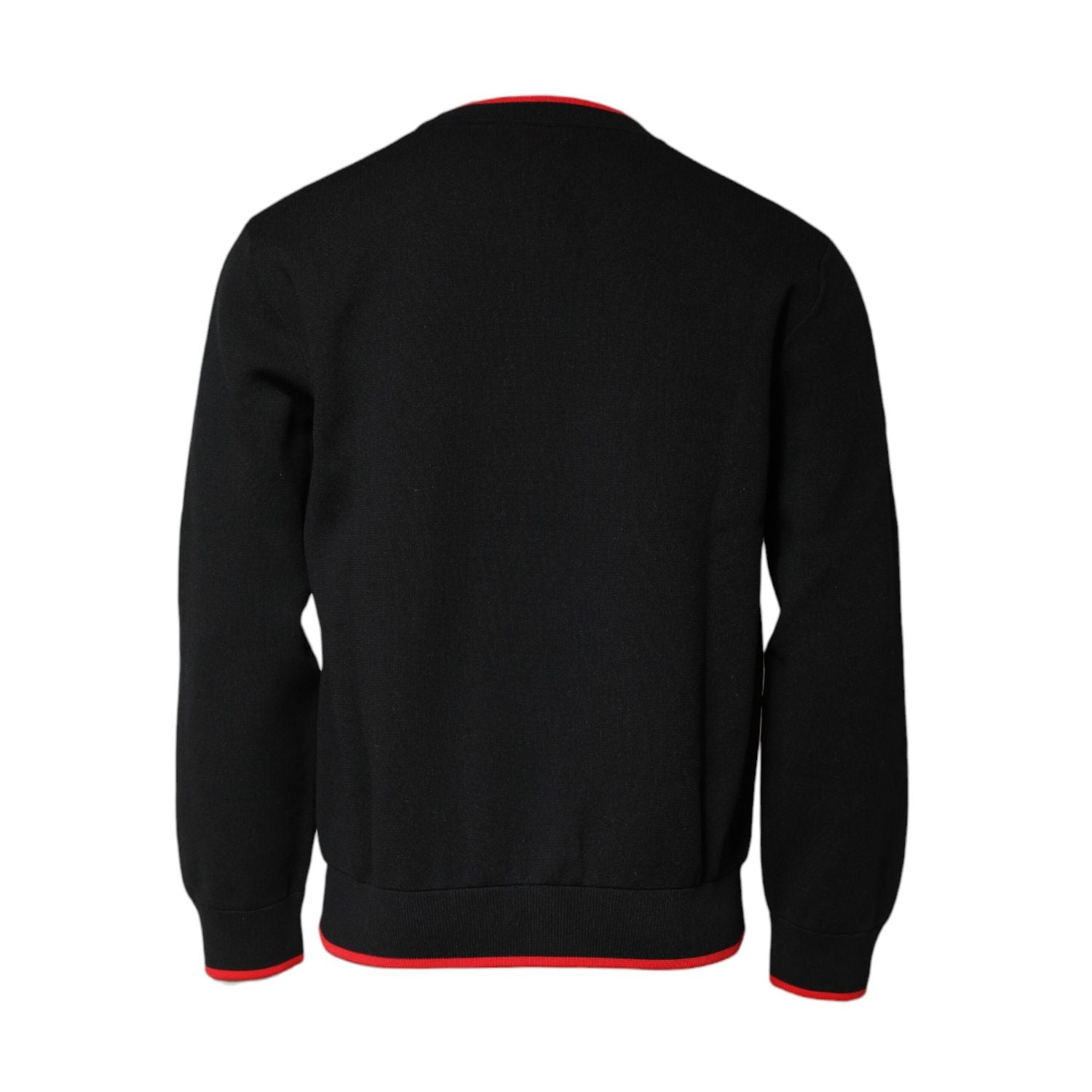 Dolce & Gabbana Black Nylon DGLogo Knit Men Pullover Sweater