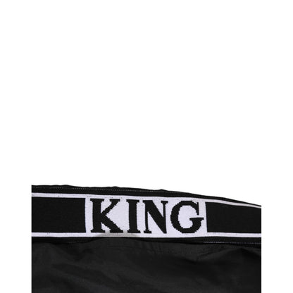 Dolce & Gabbana Black Nylon KING Sideband Men Boxer Shorts Swimwear waistband detail