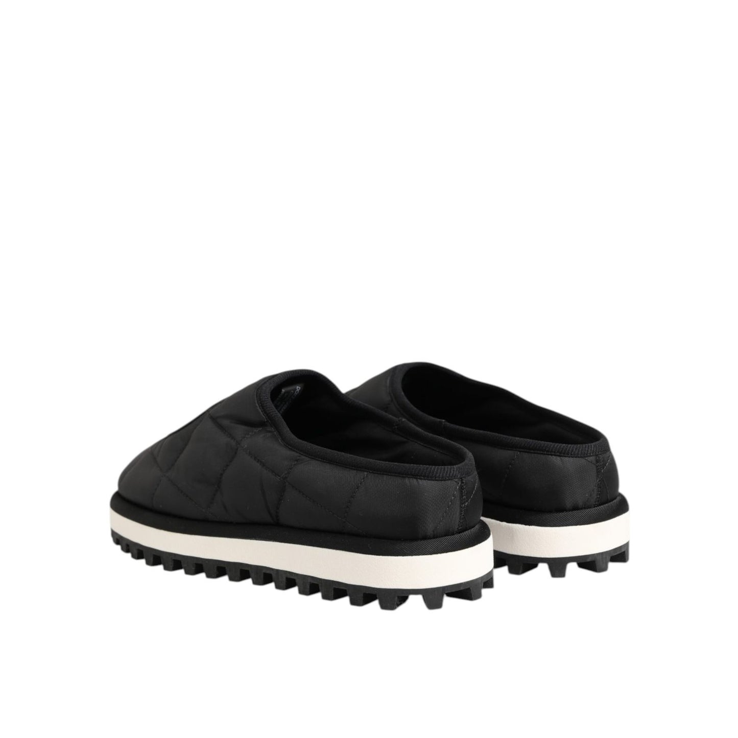 Dolce & Gabbana Black Nylon Low Top Slip On Sneaker Shoes