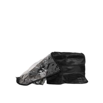 Dolce & Gabbana Black PVC Wide Brim Men Bucket Capello Hat