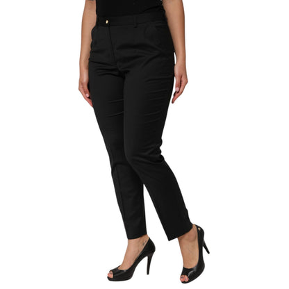 Dolce & Gabbana Black Polyester Tapered Women Trouser Pants
