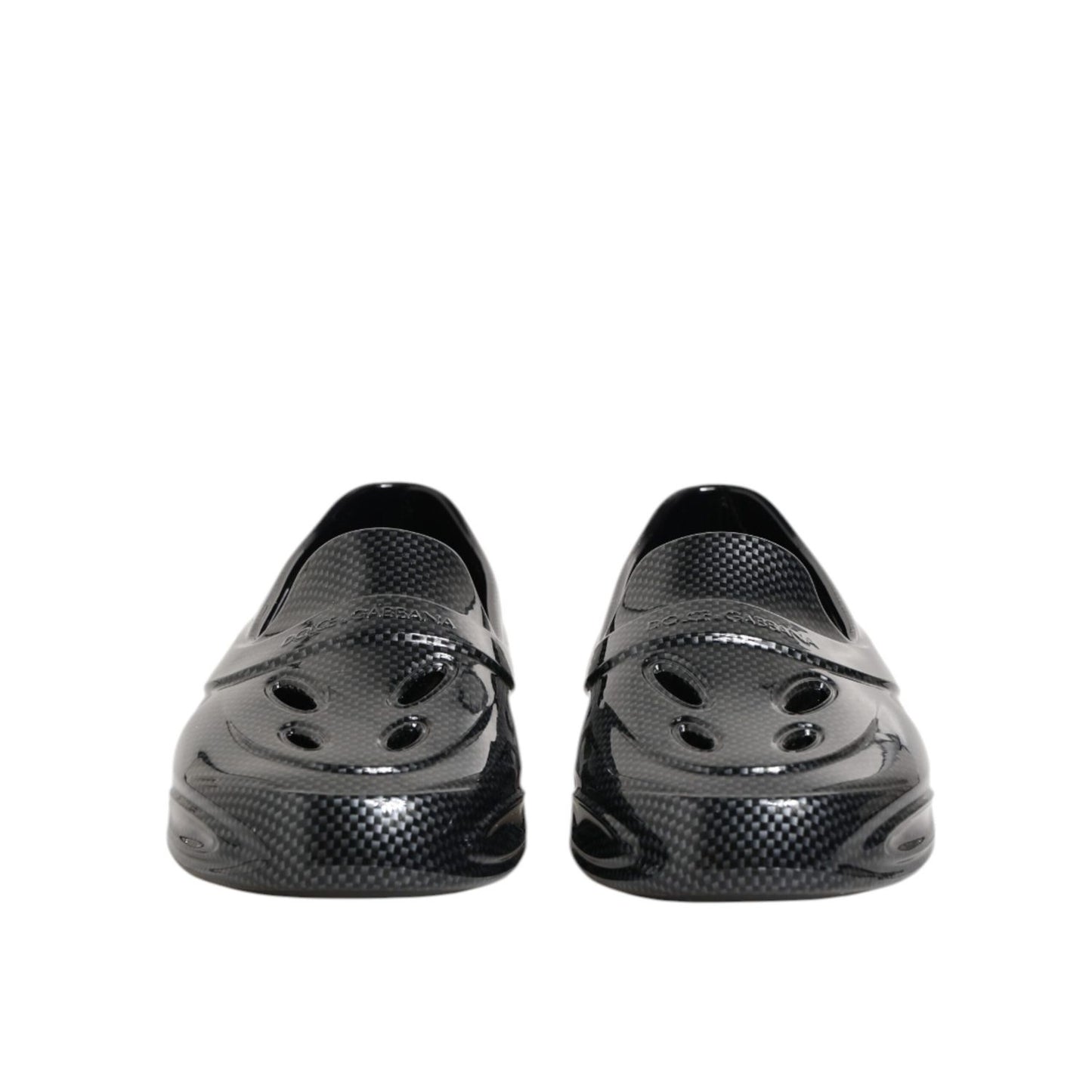 Dolce & Gabbana Black Rubber Slides Low Top Sneakers Shoes