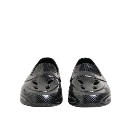 Dolce & Gabbana Black Rubber Slides Low Top Sneakers Shoes