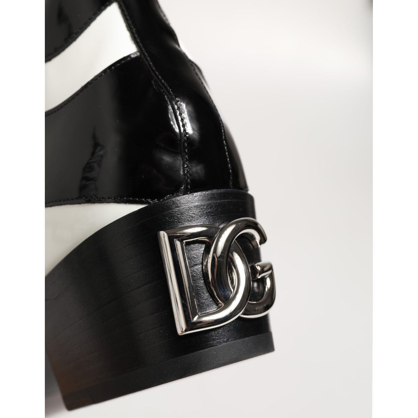 Dolce & Gabbana Black White Zebra Over The Calf Boots Shoes