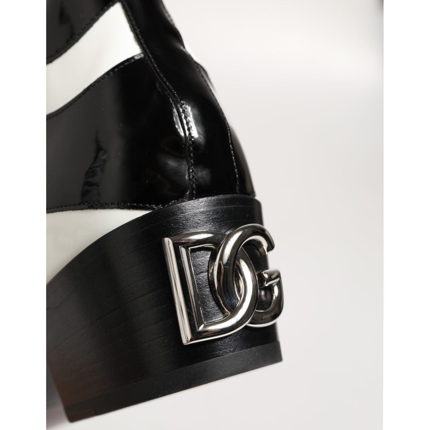 Dolce & Gabbana Black White Zebra Over The Calf Boots Shoes