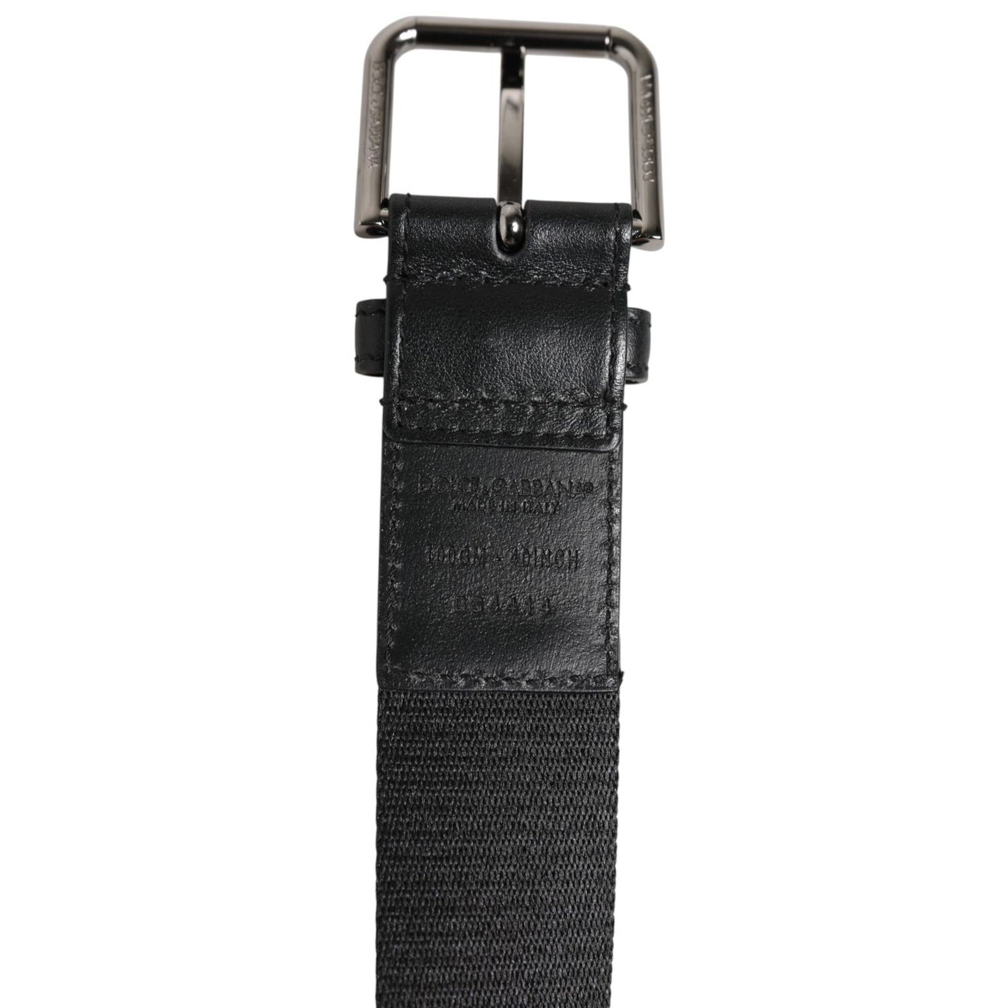 Dolce & Gabbana Blue Black Polyester Metal Buckle Belt