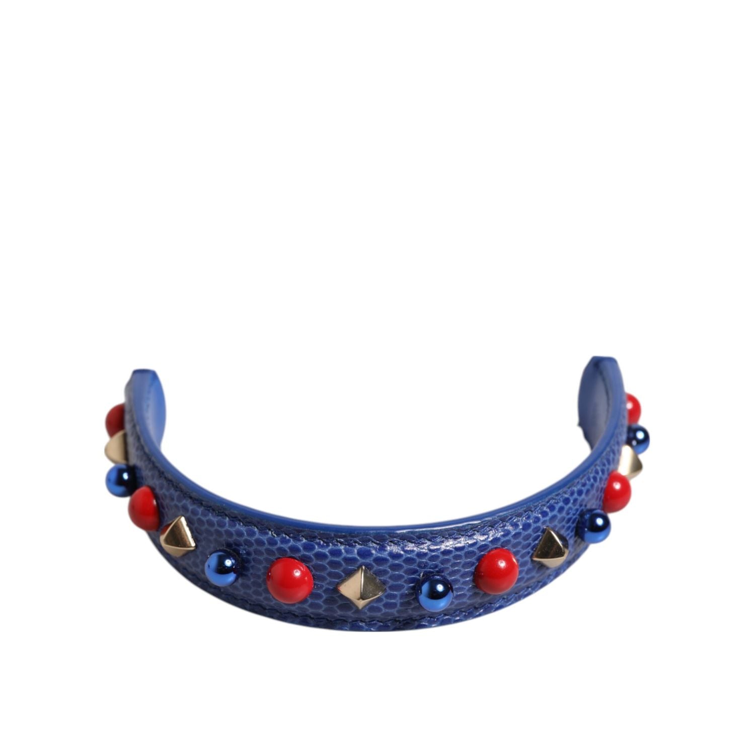 Dolce & Gabbana Blue Embellished Leather Bag Handle Women Shoulder Strap