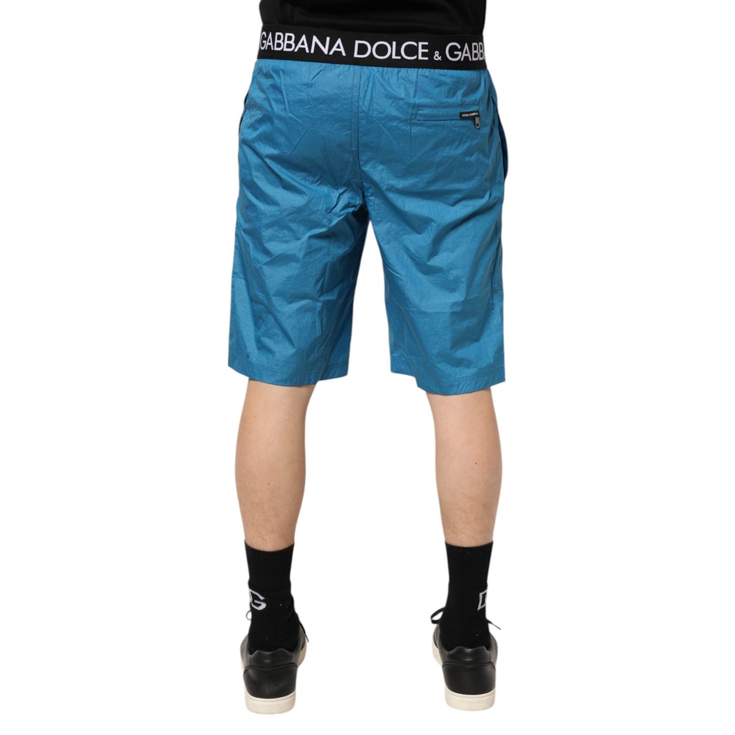 Dolce & Gabbana Blue Logo Waistband Beachwear Shorts Swimwear