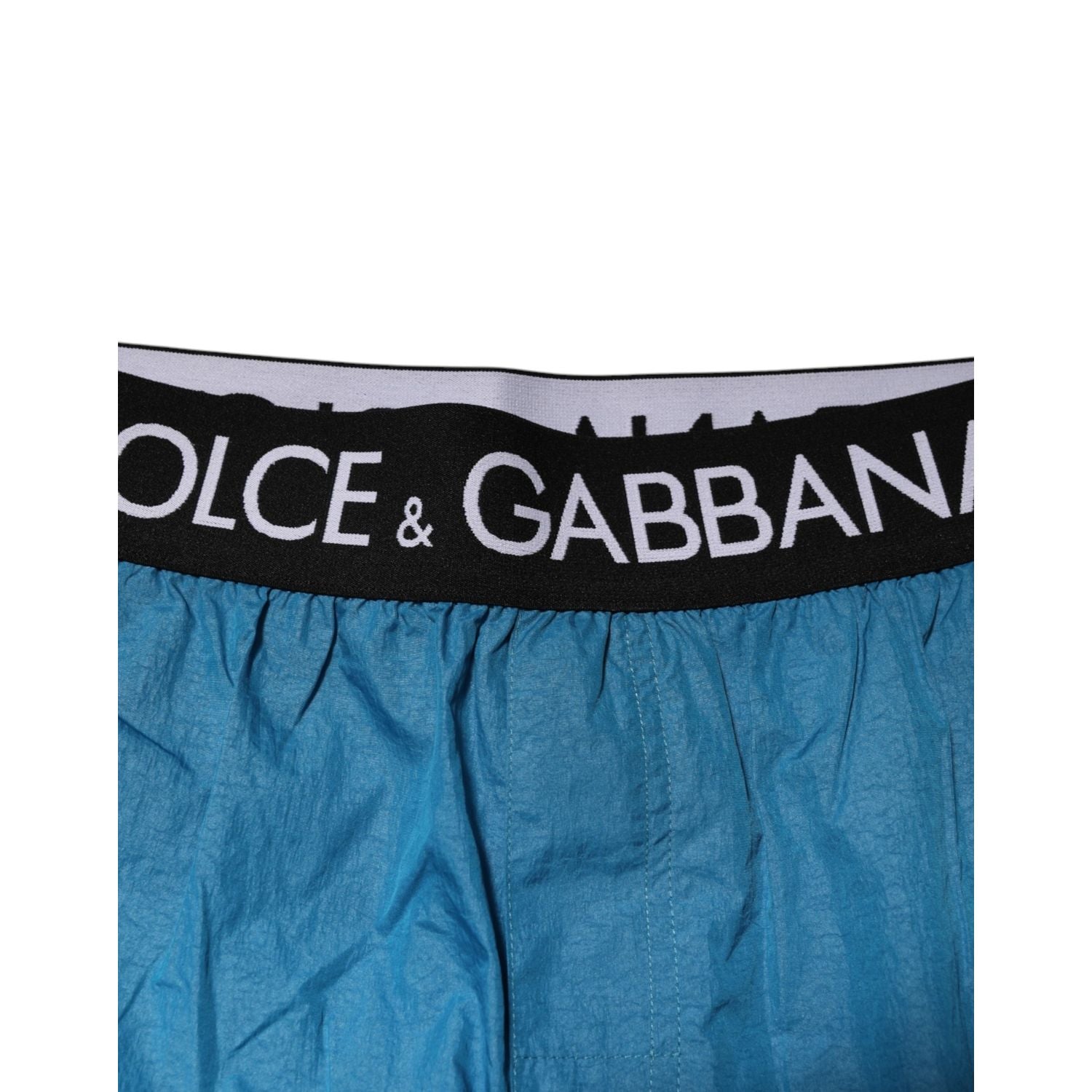 Dolce & Gabbana Blue Logo Waistband Beachwear Shorts Swimwear