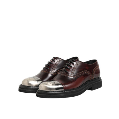Dolce & Gabbana Brown Leather Lace Up Dress Men Oxford Shoes