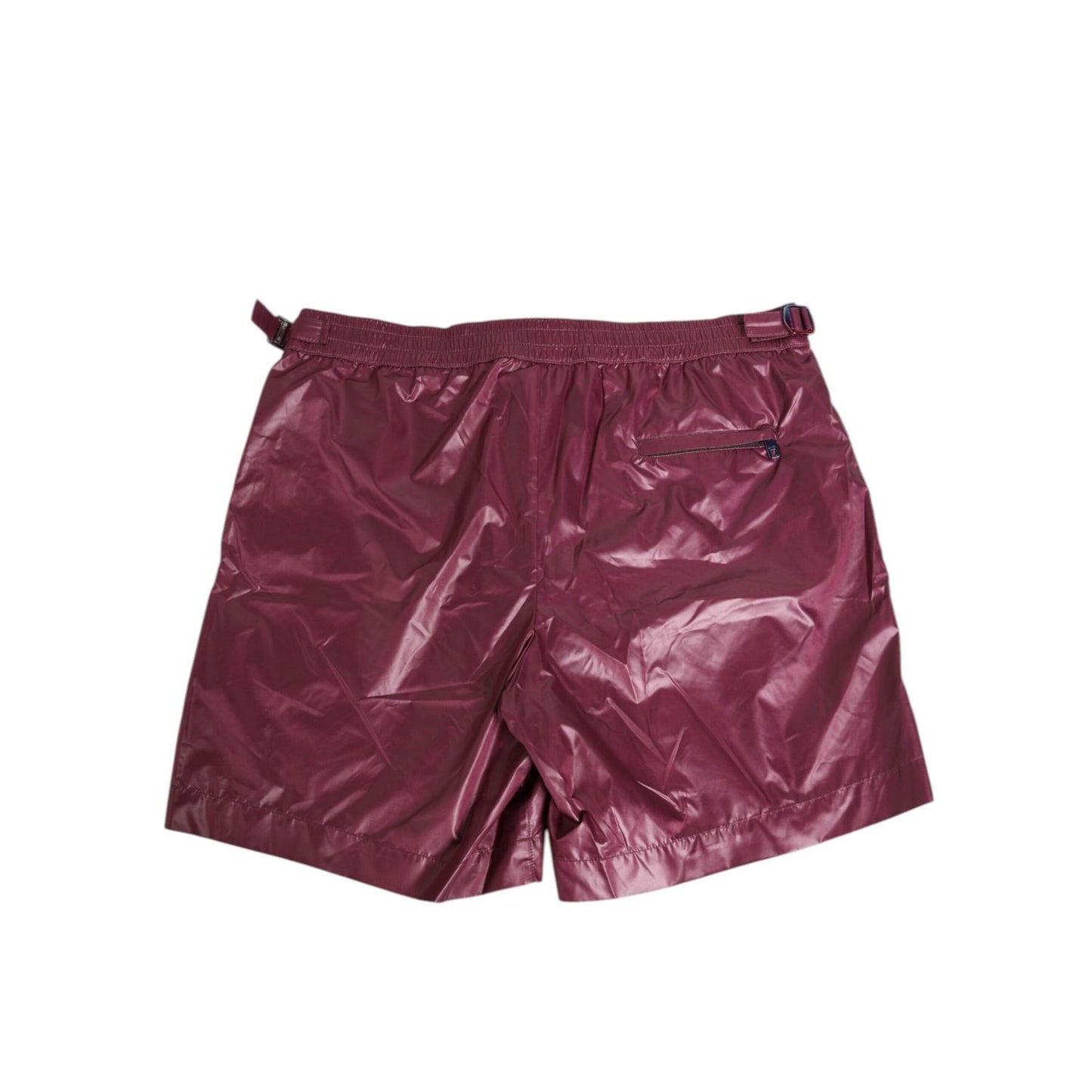 Dolce & Gabbana Burgundy Polyester Logo Embossed Crest Swimwear
