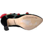 Dolce & Gabbana Black Roses Crystal Brooch Mary Jane Shoes LA10953-36