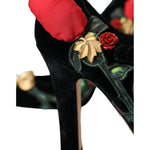 Dolce & Gabbana Black Roses Crystal Brooch Mary Jane Shoes LA10953-36