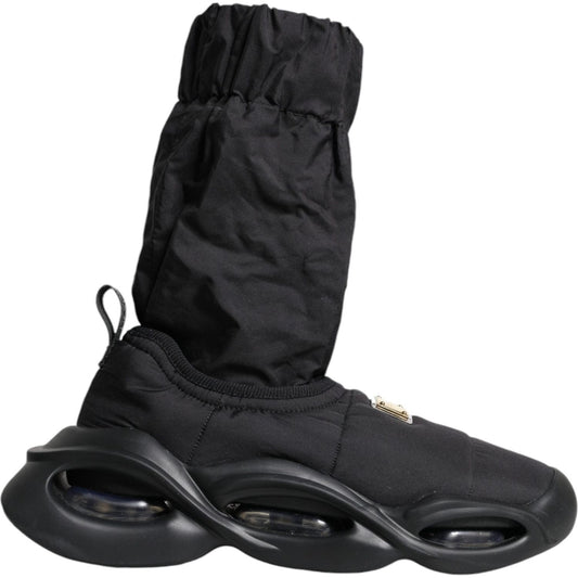 Dolce & Gabbana Black Slip On Wave Socks Sneakers Shoes LA11954-39