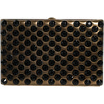 Dolce & Gabbana Gold Crystal Bifold Clutch Evening Party Women Purse Bag BAG1534