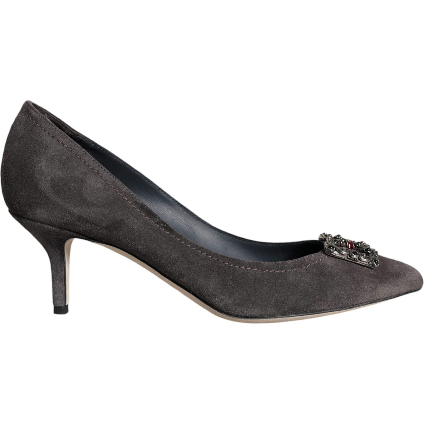 Dolce & Gabbana Gray Amore Suede Bellucci Heels Pumps Shoes LA11594-38