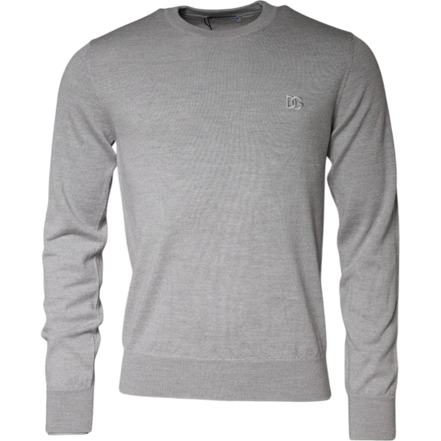 Dolce & Gabbana Light Gray Wool Crew Neck Pullover Sweater TSH86989-46