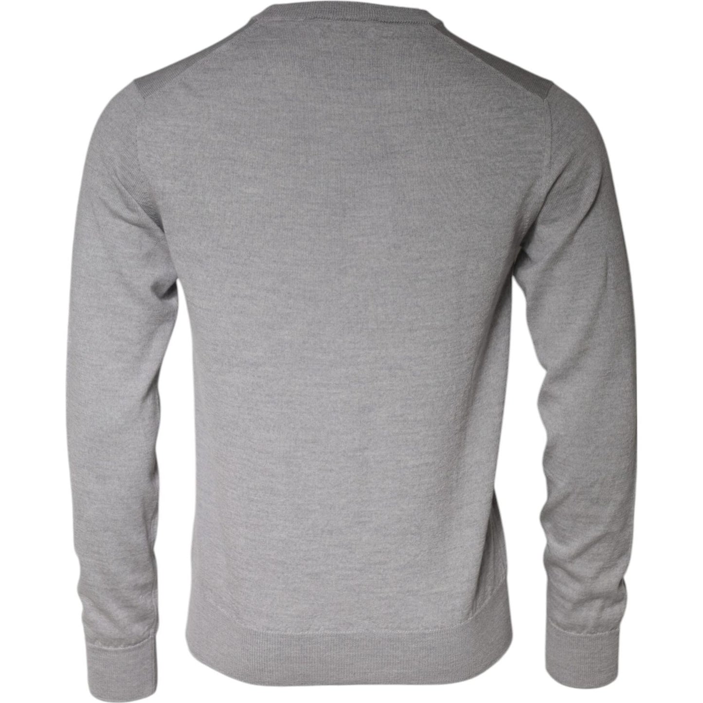 Dolce & Gabbana Light Gray Wool Crew Neck Pullover Sweater TSH86989-46