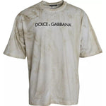 Dolce & Gabbana Off White Logo Cotton Crew Neck T-shirt TSH86331-52