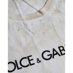 Dolce & Gabbana Off White Logo Cotton Crew Neck T-shirt TSH86331-52